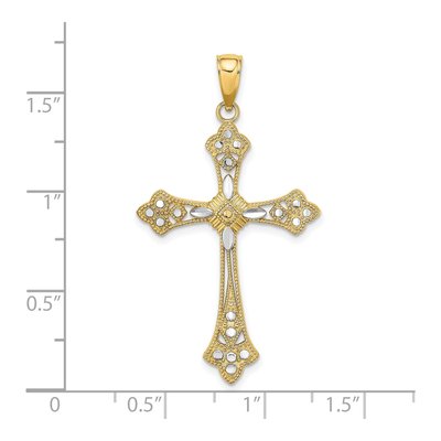 14K Yellow Gold Diamond-Cut Cross Charm – view 4