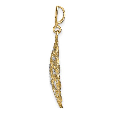 14K Yellow Gold Scalloped Wave Pendant – view 3