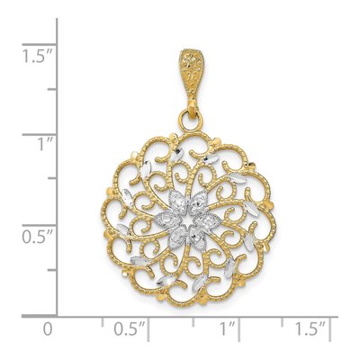 14K Yellow Gold Scalloped Wave Pendant – view 4