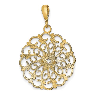14K Yellow Gold Scalloped Wave Pendant – view 5