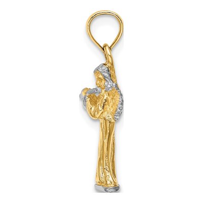 14K Yellow Gold Angel Playing Flute Charm – view 3