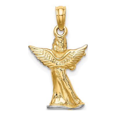 14K Yellow Gold Angel Playing Flute Charm – view 5