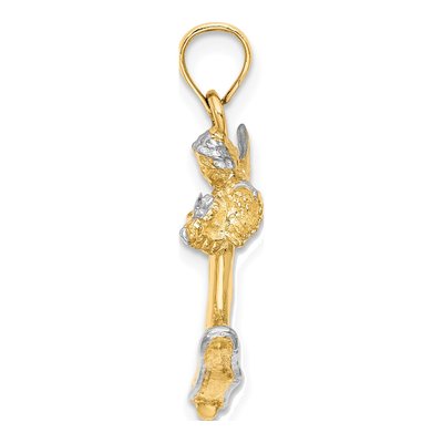 14K Yellow Gold Angel Playing Violin Pendant – view 3