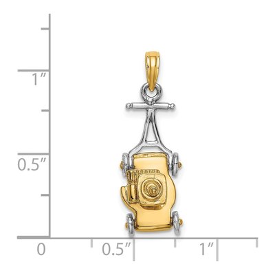 14K Two-Tone Gold 3D Lawn Mower Charm – view 5