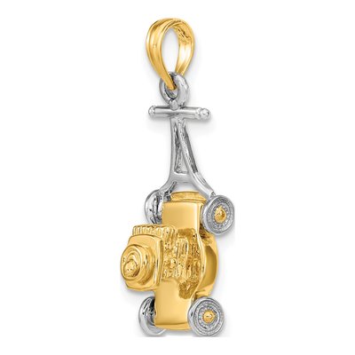 14K Two-Tone Gold 3D Lawn Mower Charm – view 6