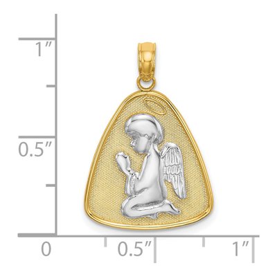 14K Yellow Gold Angel Praying Halo Pendant – view 4