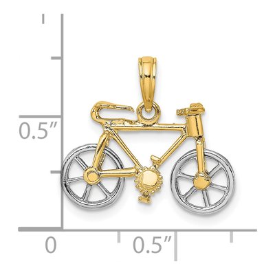14K Two-Tone Gold Bicycle Charm – view 4