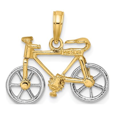 14K Two-Tone Gold Bicycle Charm – view 5