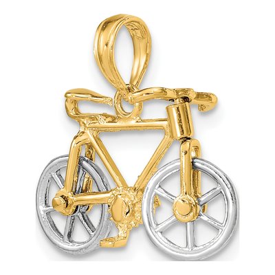 14K Two-Tone Gold Bicycle Charm – view 6