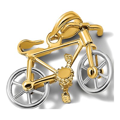14K Two-Tone Gold Bicycle Charm – view 7