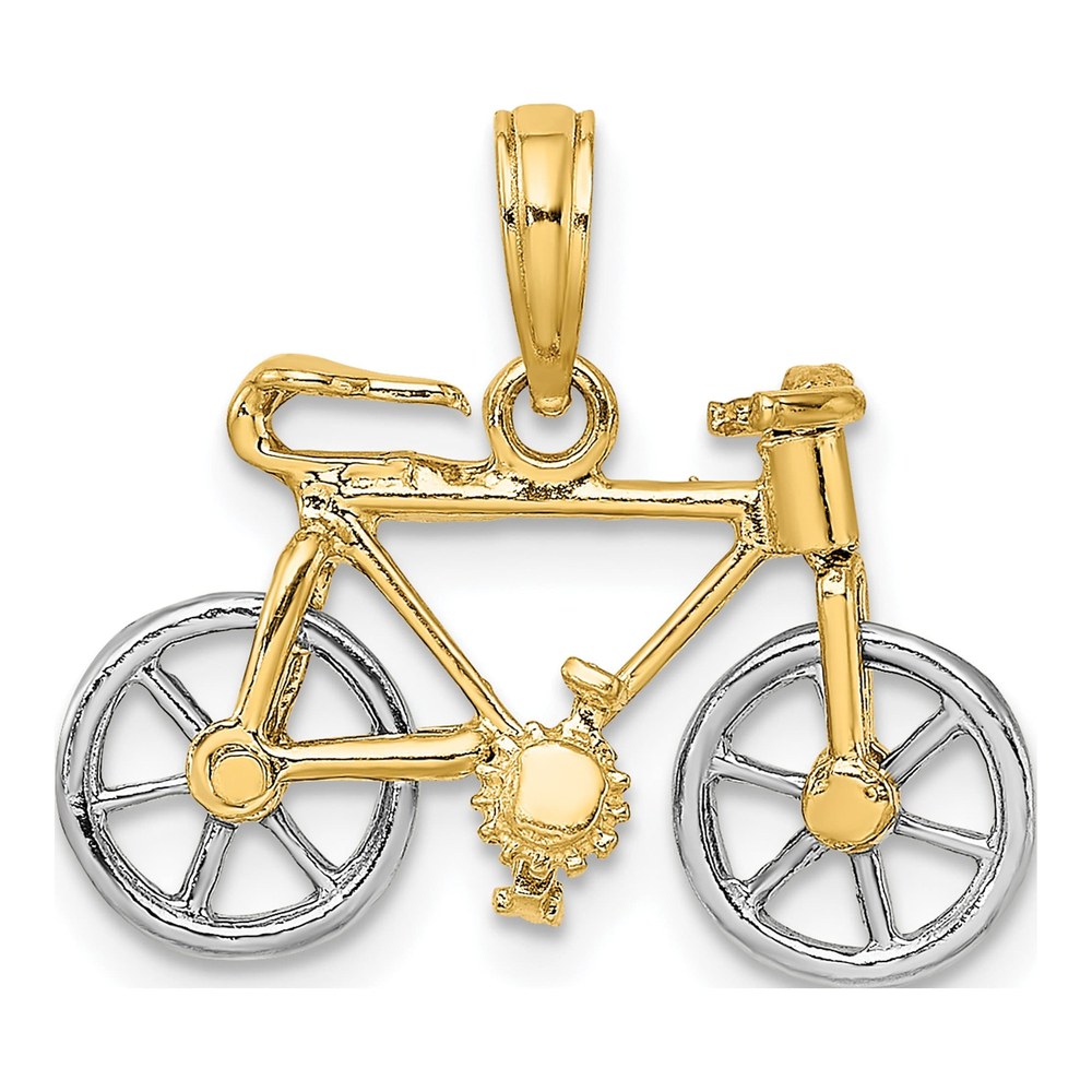 14K Two-Tone Gold Bicycle Charm