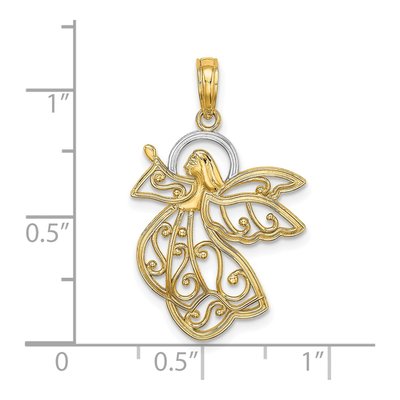 14K Yellow Gold Flying Angel Pendant – view 4