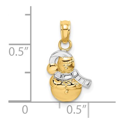 14K Yellow Gold 3D Snowman Pendant – view 4