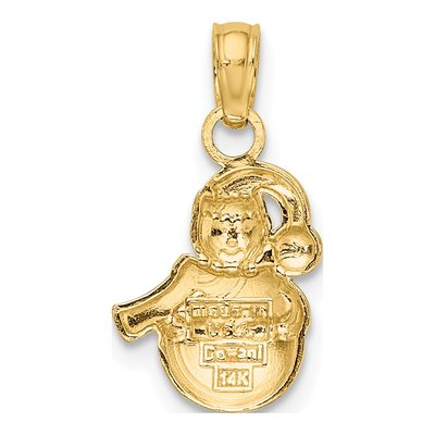 14K Yellow Gold 3D Snowman Pendant – view 5