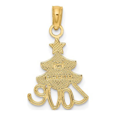 14K Yellow Gold LOVE Christmas Tree Pendant – view 5