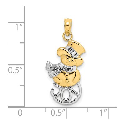 14K Yellow Gold Snowman JOY Pendant – view 4