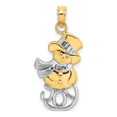 14K Yellow Gold Snowman JOY Pendant
