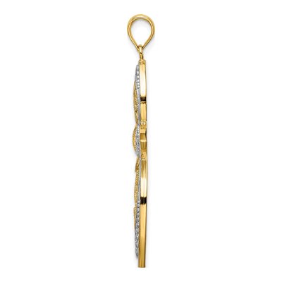 14K Yellow Gold Beaded Filigree Cross Charm – view 3