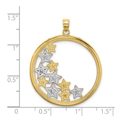 14K Yellow Gold Stars Round Frame Charm – view 5