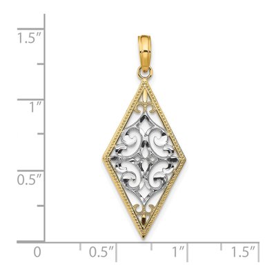 14K Yellow Gold Filigree Pendant – view 4