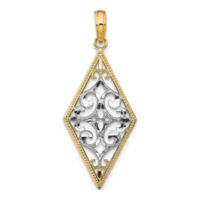14K Yellow Gold Filigree Pendant