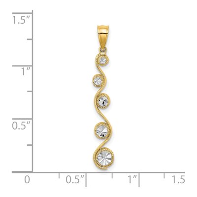 14K Gold Diamond-Cut Swirl Charm Pendant – view 4