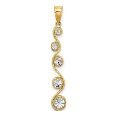 14K Yellow Gold Diamond-Cut Swirl Pendant