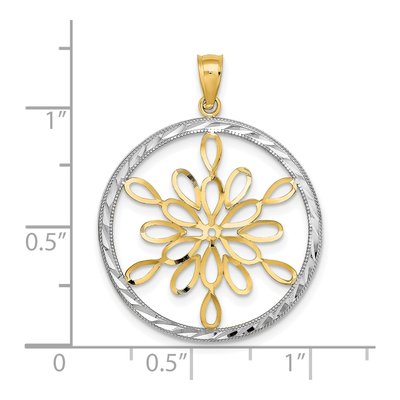 14K Yellow Gold Snowflake Circle Charm – view 4
