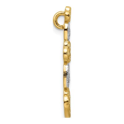 14K Two-Tone Gold Filigree Hearts Slide Pendant – view 3