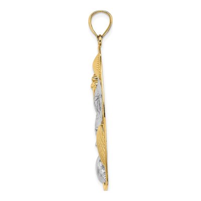 14K Yellow Gold Shell Cluster Oval Frame Charm – view 3