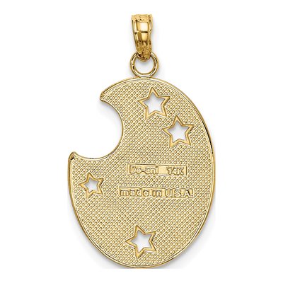 14K Yellow Gold Moon Stars Wish Dream Believe Charm – view 4