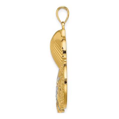 14K Yellow Gold Starfish Sand Dollar Charm – view 3