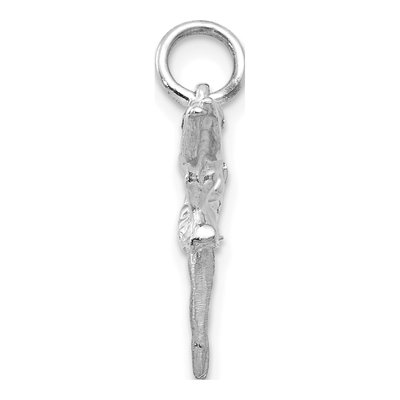 14K White Gold 3-D Ballerina Pendant – view 3