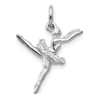 14K White Gold 3-D Ballerina Pendant