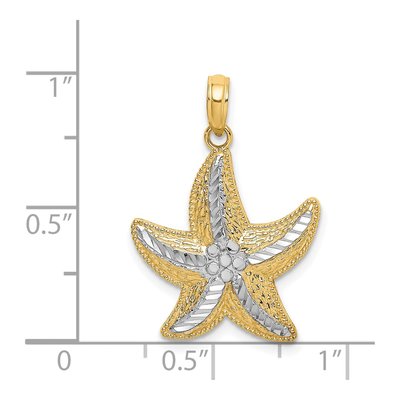 14K Yellow Gold Diamond-Cut Starfish Charm – view 4
