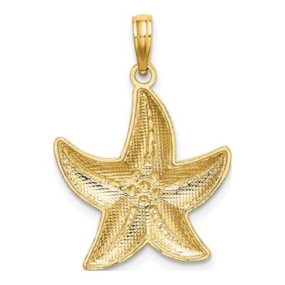 14K Yellow Gold Diamond-Cut Starfish Charm – view 5