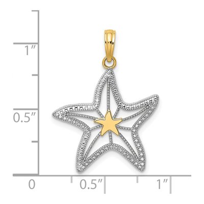 14K Yellow Gold Small Starfish Charm – view 4