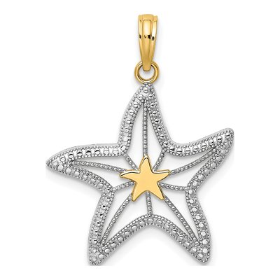 14K Yellow Gold Small Starfish Charm