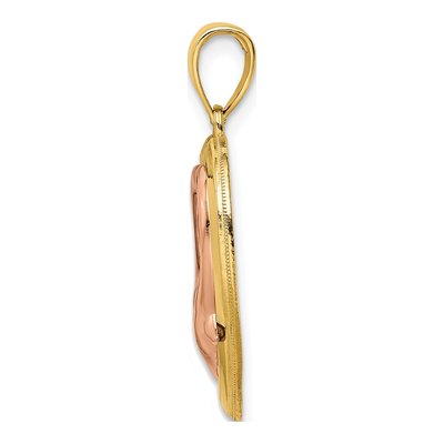 14K Two-Tone Gold Dolphins Heart Frame Charm – view 3