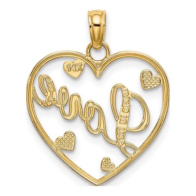 14K Yellow Gold LOVE Hearts Pendant – view 5