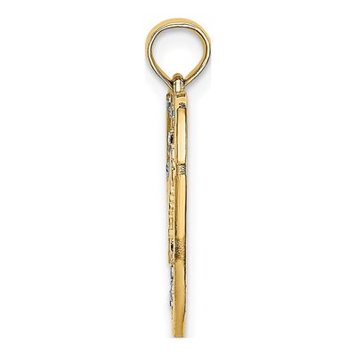 14K Yellow Gold Diamond-Cut Dream Heart Stars Charm – view 3