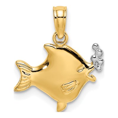 14K Yellow Gold Fish Pendant