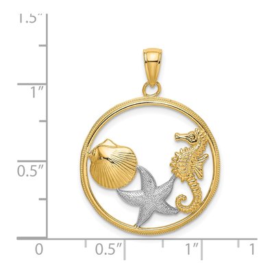 14K Yellow Gold Ocean Pendant – view 4