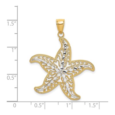 14K Yellow Gold Filigree Starfish Charm – view 4