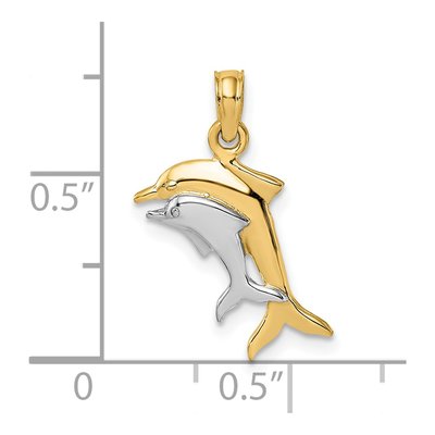 14K Yellow Gold Dolphin Charm – view 4