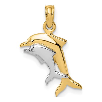 14K Yellow Gold Dolphin Charm