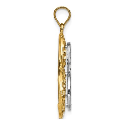 14K Yellow Gold Diamond-Cut Tilted Heart Charm – view 3