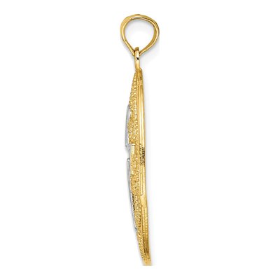 14K Yellow Gold Beaded Filigree Cross Pendant – view 3