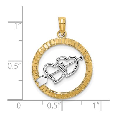 14K Yellow Gold Heart Arrow Charm – view 4