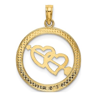 14K Yellow Gold Heart Arrow Charm – view 5